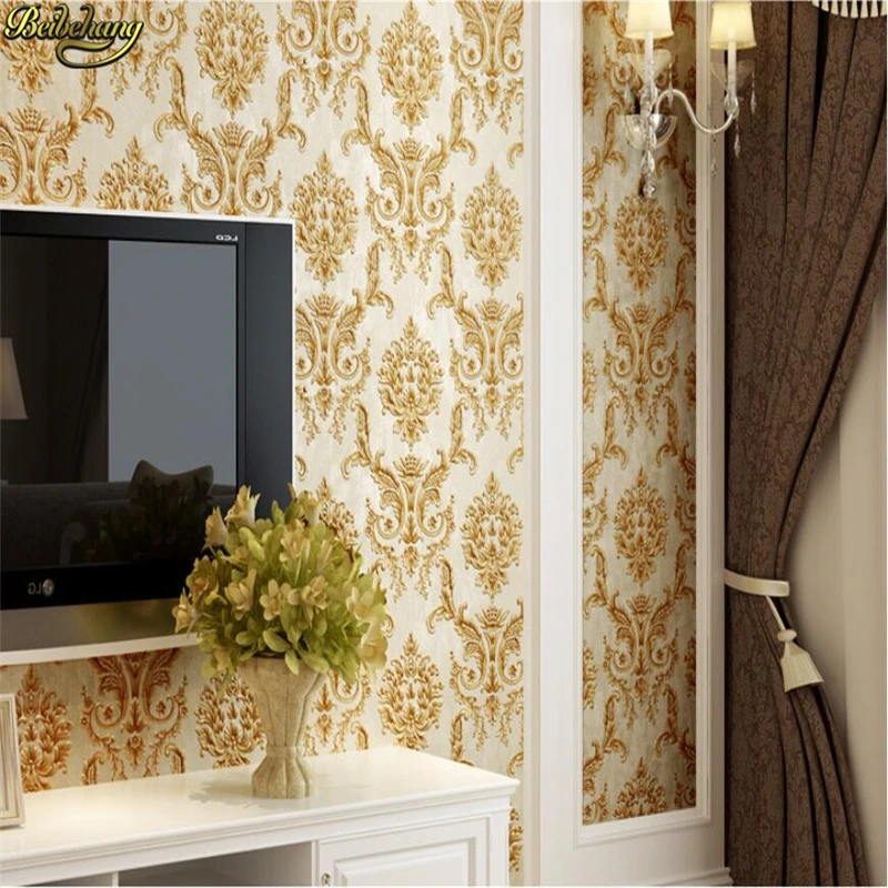 beibehang Southeast Asia Nonwoven Wallpaper Palm Leaf Restaurant Bedroom Living Room Eco papel de parede wall papers home decor