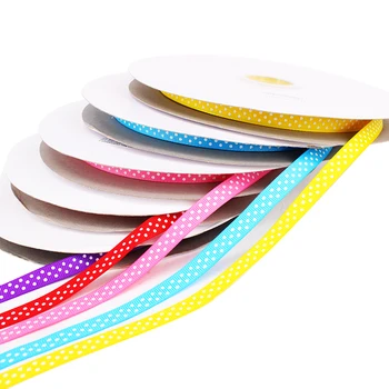 

100yard Satin Dots Frozen Ribbon Rib for Hair Band Wedding Gift Wrap Ribbon Trim Package Tape Party Decoration Chiffon 9mm PT99