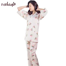 Fdfklak пижамы Для женщин хлопковая одежда с принтом весенне-летние пижамы набор повседневная женская обувь пижама ночная рубашка Домашняя одежда для сна