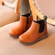 Hot 2016 Autumn Winter Boys Girls Boots Kids Shoes Children Boys Girls Martin Boots Handmade Leather Boots Baby Boys Girls Shoes
