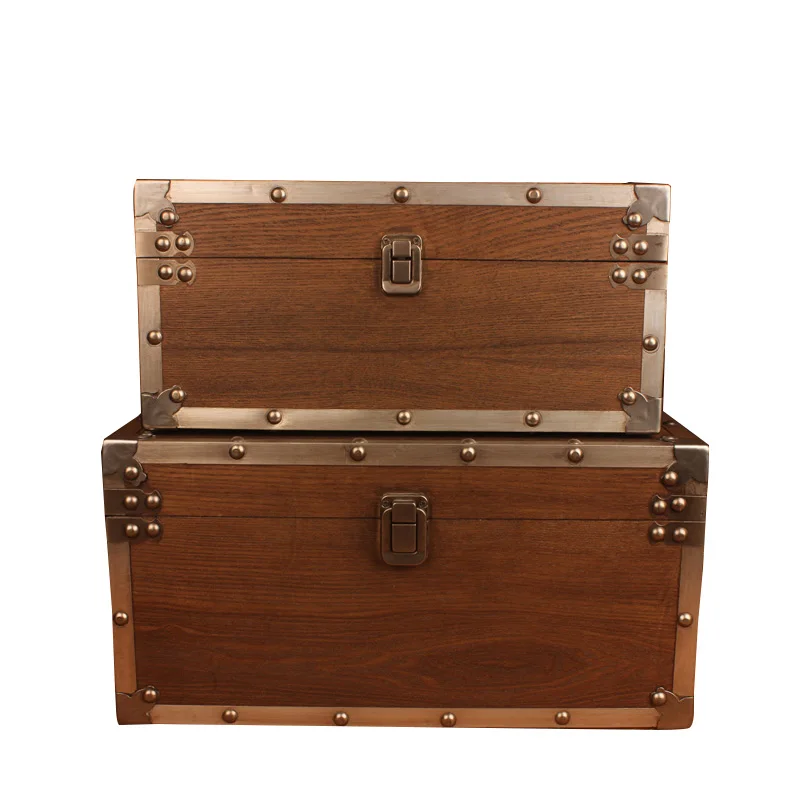 

Vintage Storage Wooden Box Suitcase Window Display Photography Props Groceries Locker Decoration Furnishing Wooden Storage Box