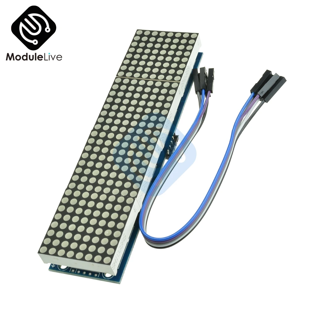 

MAX7219 LED Microcontroller 4 In 1 Display With 5P Line Dot Matrix Control Module for Arduino 8 x 8 Dot 5V Common Cathode