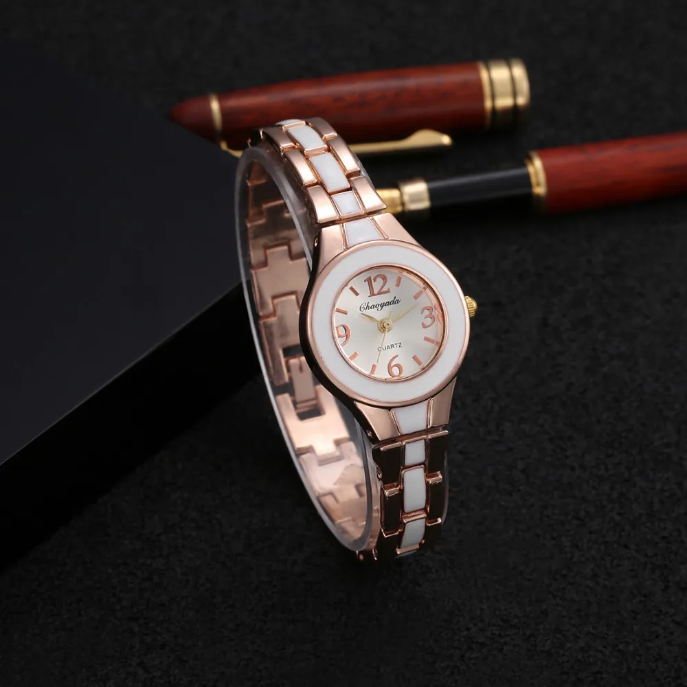 Бренд Chaoyada классические двойные черные белые часы браслет из розового золота набор часов пара модные и повседневные наручные часы