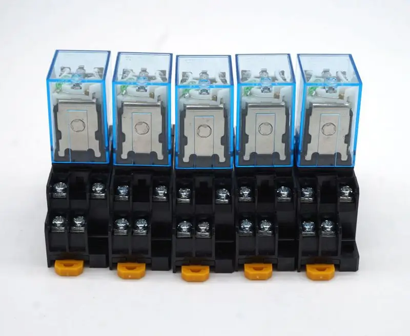 

5Pcs Relay MY2NJ 24V DC Small relay 5A 8PIN Coil DPDT With Socket Base