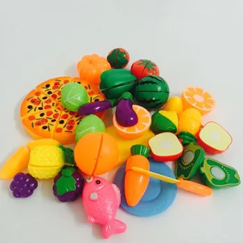 

RCtown 27 Pcs Plastic Cutting Fruits and Vegetables Set Colorful Play Food Set for Pretend Play for Kids zk30