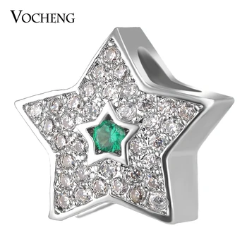 

20PCS/lot Wholesale Star Beads Charms Filled Luxury CZ Stone Brass Material 7 Colors DIY Jewelry Vn-1691*20