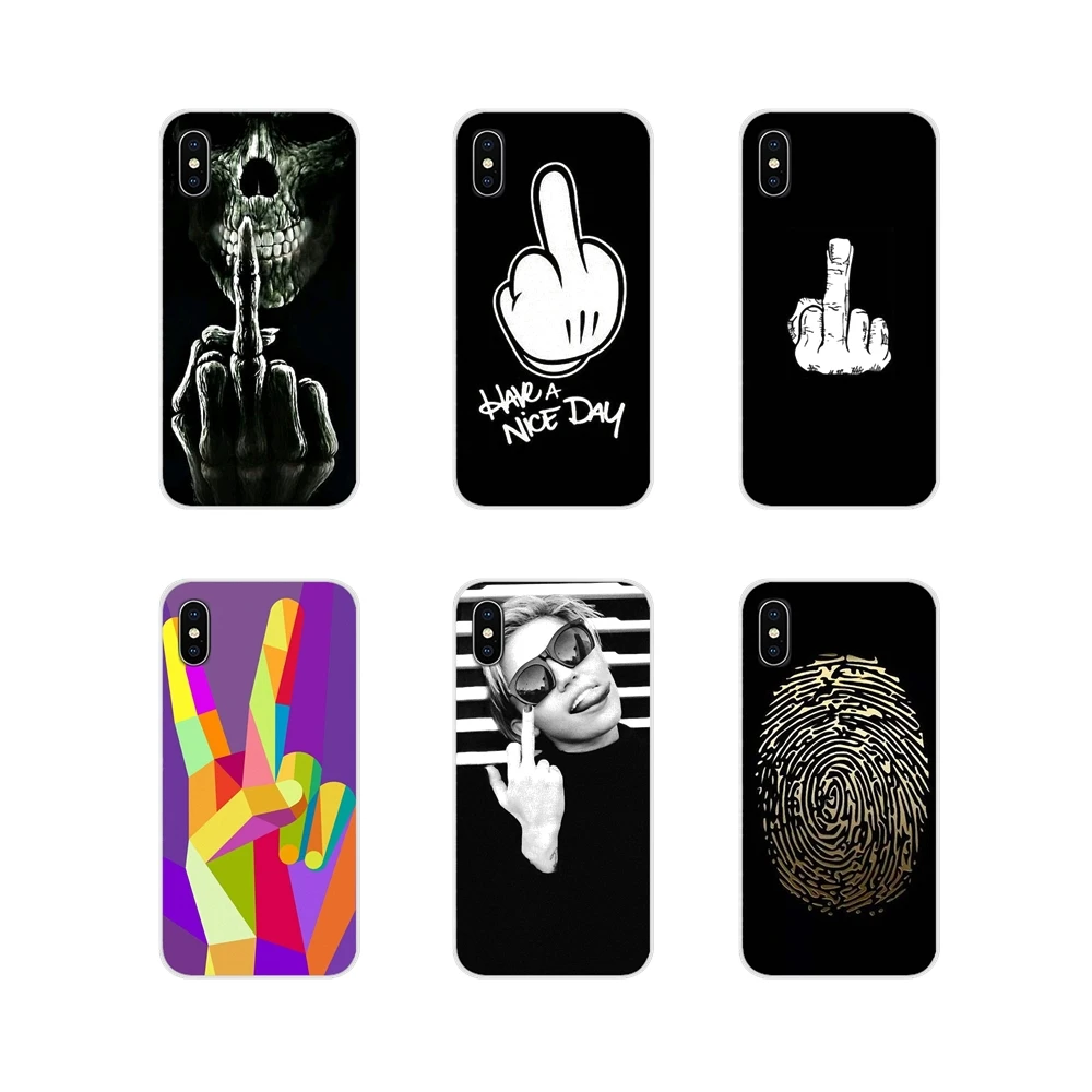 

For Apple iPhone X XR XS MAX 4 4S 5 5S 5C SE 6 6S 7 8 Plus ipod touch 5 6 Bicth Have A Good Days Bad Middle Finger TPU Cover Bag
