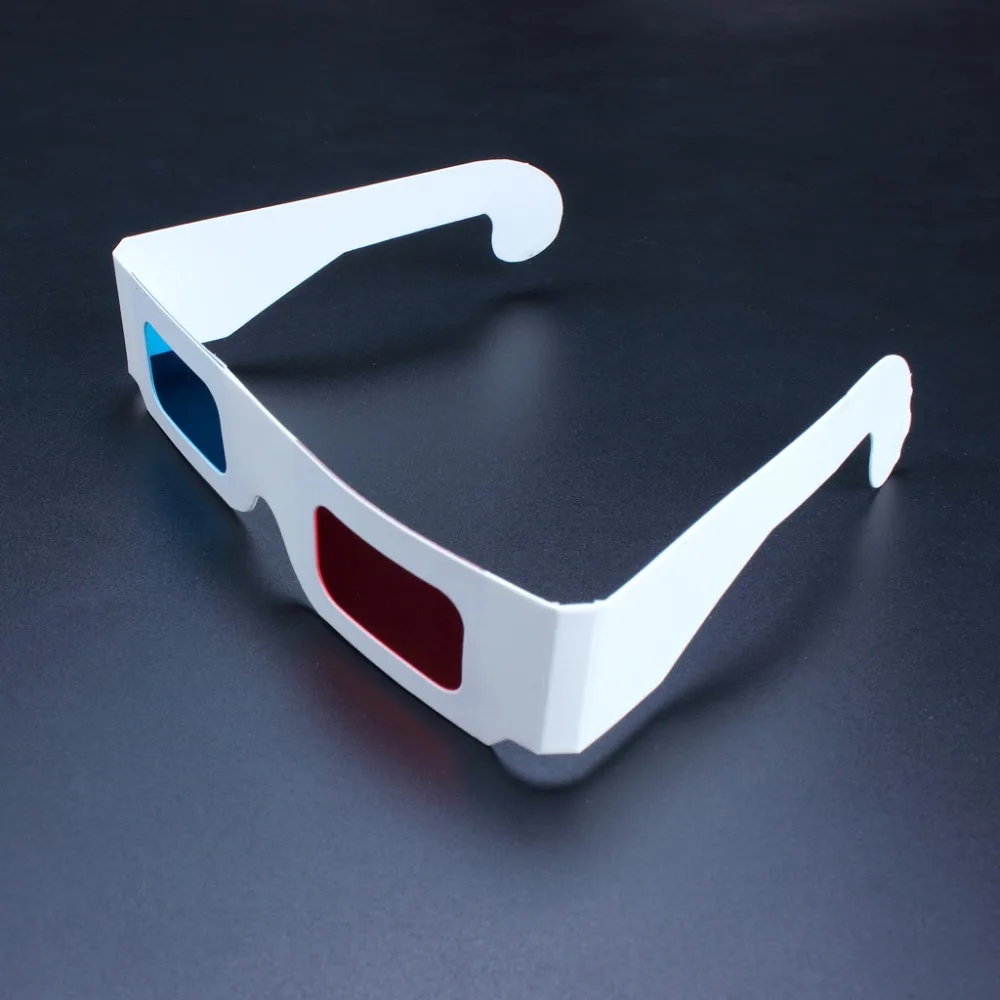 RedBlue (Cyan) 3D  Paper  Glasses Red and Cyan  White Frame Anaglyph Cardboard  (3)
