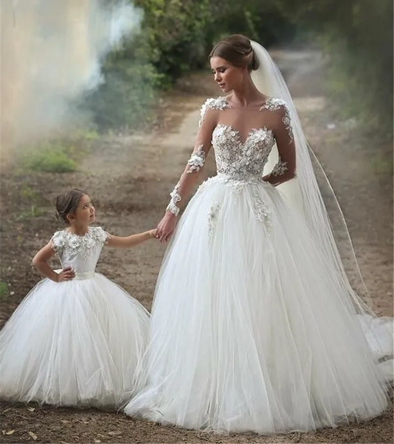 

Hot Sale Elegant A Line Long Sleeve Lace Wedding Dresses 2019 Bridal Dresses Vestido De Noiva IZ324