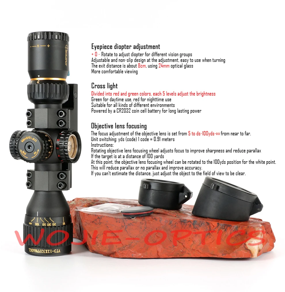 Sniper vt 3-12x32 ffp caça visão óptica