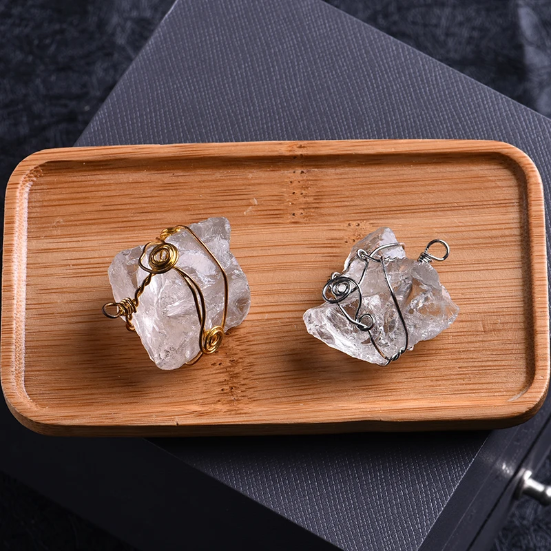 

1PC natural white crystal pendant mineral jewelry healing necklace rock crystal men and women decoration necklace pendant