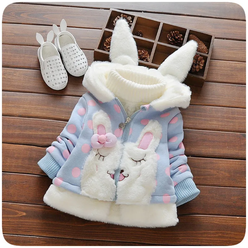 

BibiCola Children's Winter Warm Jackets Cotton Girls Hooded Floral Coat Jacket Winter Outwear Thick girl clothing for 2-6 Y