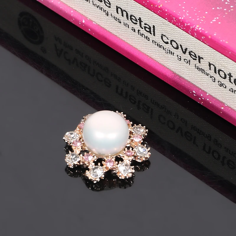 Engood 60Pcs Pink Rhinestone Big Pearl center Flower Buttons for DIY hair accessories and wedding decoration RM46 | Дом и сад