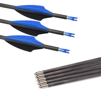 

Carbon Arrows 26" ID4.2mm Spine 300-700 Fix Bullet Point Race Shooting Youth Target Practice Archery Bow Free Shipping