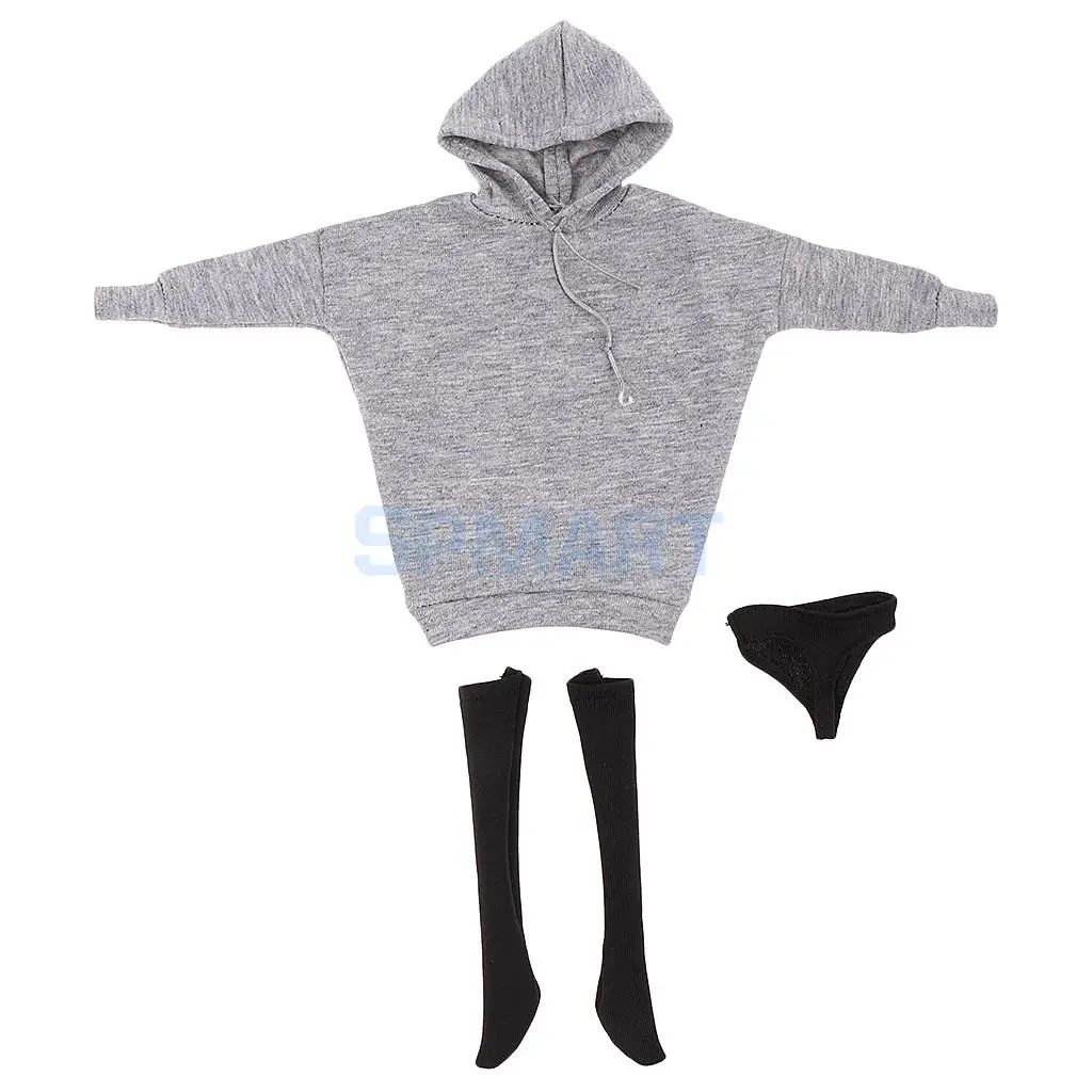 1/6 Street Style Hoodie Sweatshirt+Stocking+Briefs for 12inch    Kumik Figure Body