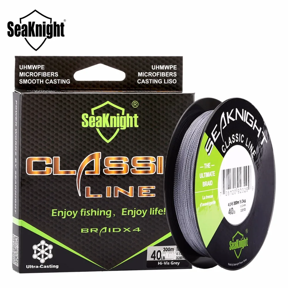 SeaKnight CLASSIC CL 300 м PE плетеные лески 4 нити мультифиламентная леска для ловли карпа 6 8