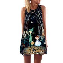 Vestidos Verano 2018 As Mulheres Se Vestem Printi Digital Sem Mangas Ocasional Vestido de Verão Vestido de Verão A Linha Estilo Boho Vestidos de Chiffon Curto