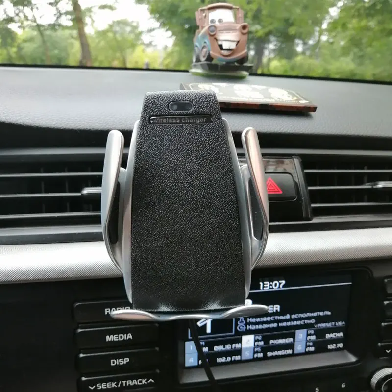 S5 Car QI Wireless Charger Smart Automatic Clamping 10W Fast Charging Infrared Auto-sens Air Vent Mount Quick Holder | Автомобили и