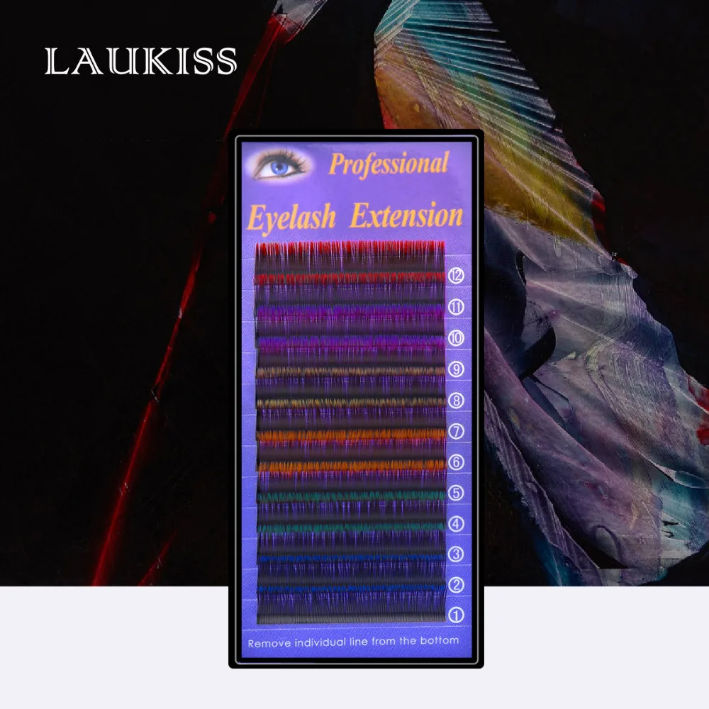 

Colored Eyelashes Individual Natural Eyelashes Extension Professional Beauty Cilios Colorful Permanents Silk Lashes Cilia Makeup