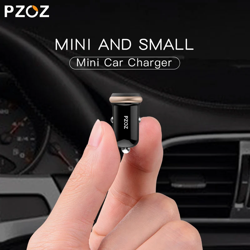 PZOZ USB شاحن سيارة سريعة تهمة 3.1a المزدوج سيارة-شاحن سيارة ميني التصميم 2 ميناء Usb سريع للجوال الهاتف في سيارة