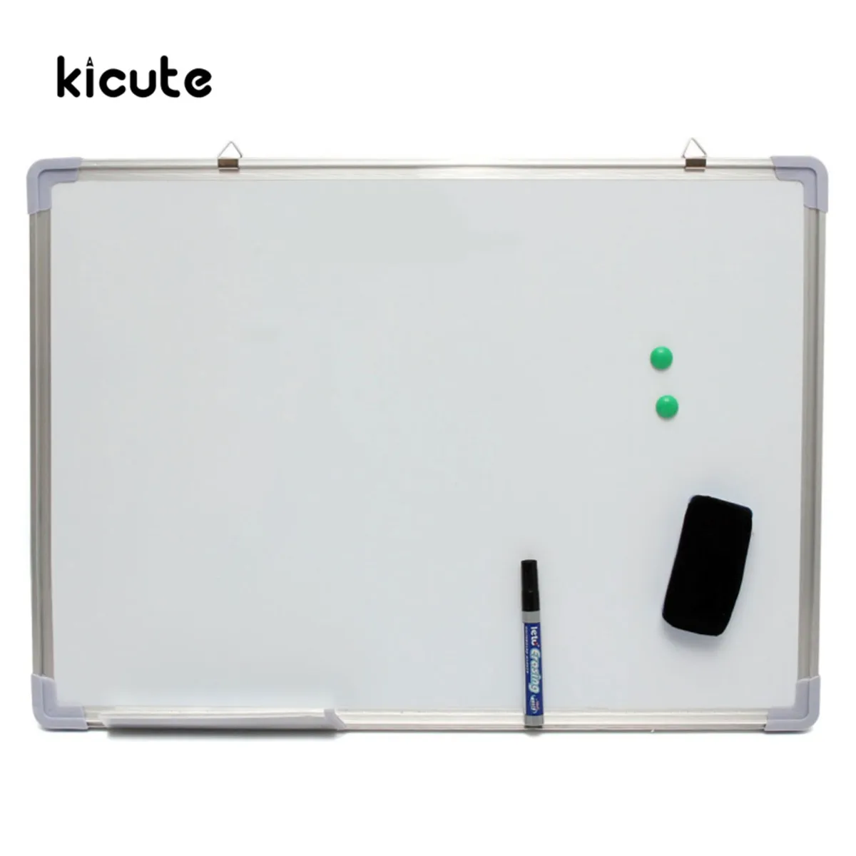 Kicute 500x700MM Magnetic Dry Erase Whiteboard Writing Board Double Side With Pen Erase Magnets Buttons For Office School