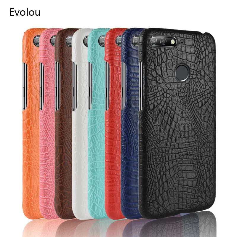 Carcasas Leather Skin Case for Huawei Honor 7A Pro Phone Case Hard Plastic Back Cover for Honor 7A Pro Prime AUM L29 Phone Shell