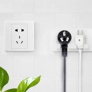 

Paste Plug Hanger Nail-free Hook Double Bayonet Power Electrical Plug Holder Kitchen Storage Tool Store