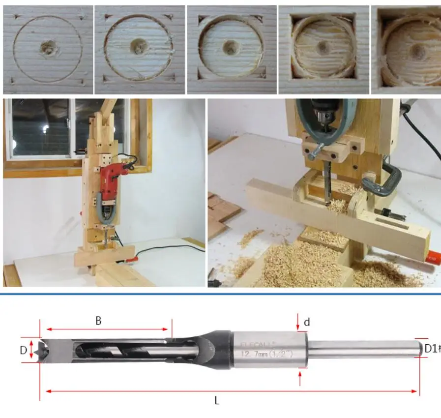 12,7 мм 16 мм 15 мм 14 мм квадратное отверстие Mortiser сверло Mortising сверла для отверстий DIY Деревообрабатывающие инструменты