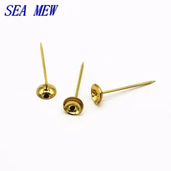 

50PCS 8mm*28mm Round Base Needles Gold Rhodium color Copper Needle Blank Settings For Jewelry Making