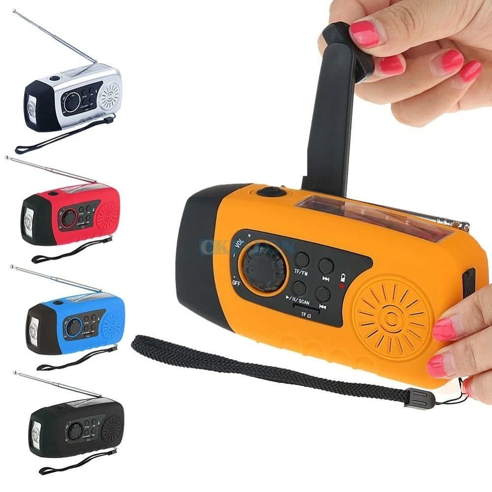 DHL 50PCS N29TF Emergency Solar Hand Crank FM Radio MP3 Player