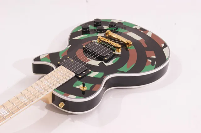 Best price at $233 Cheap Freeshopping Guitar Zakk Wylde Bullseye CAMO style Electric Guitar HOT SELL