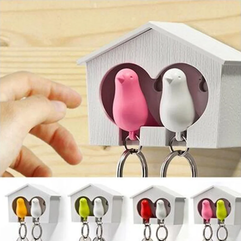 

Lover Sparrow Birdhouse Home Wall Key Chain Style Fashion Bird Nest Key chain Holder Key Ring Decorate