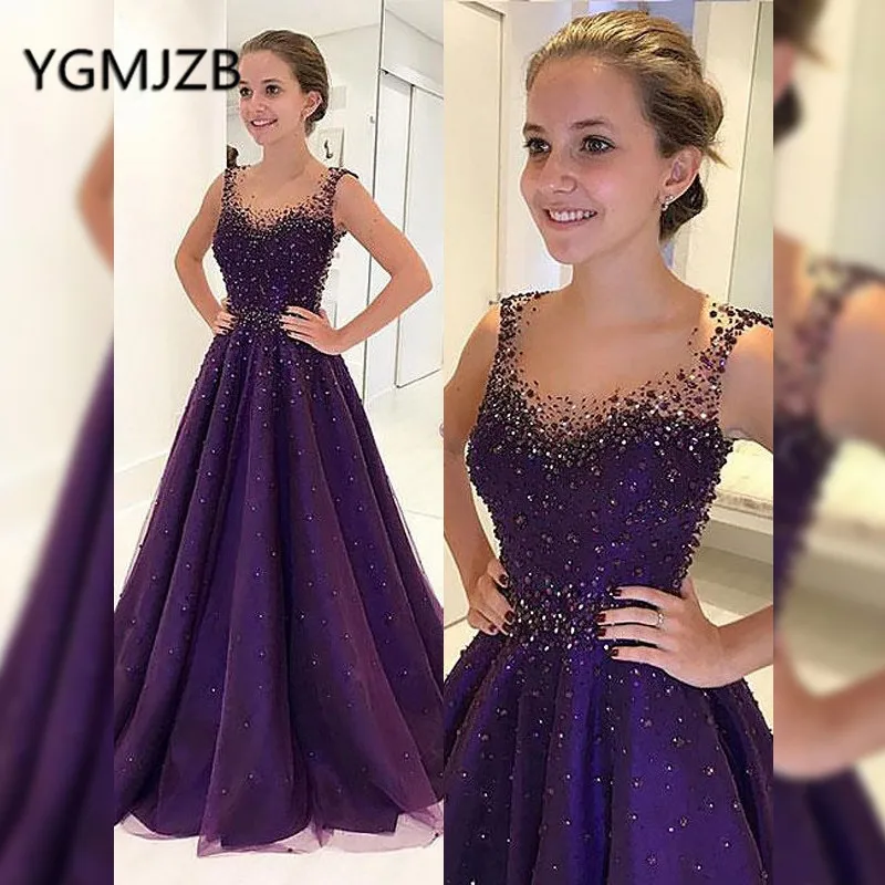 purple glitter gown