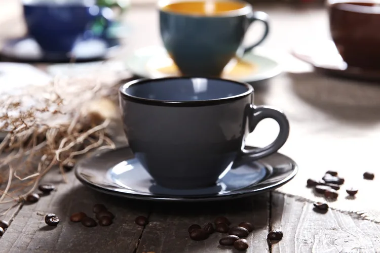 Континентальный цвет наборы кофейных чашек Британский итальянский стиль капучино мокко керамический кофе комплект чашек Рождественский подарок