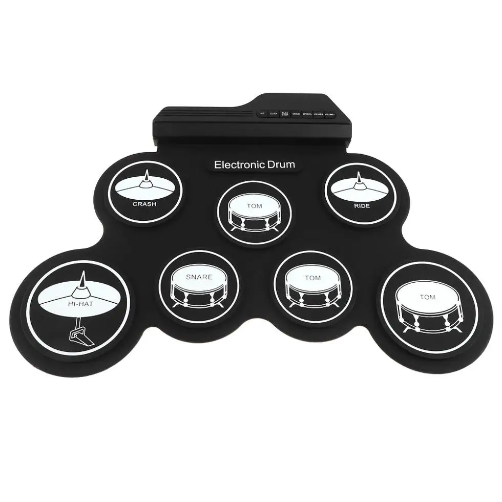 Juego de batería eléctrica de silicona con 7 almohadillas USB Digital electrónico de Sade juego enr