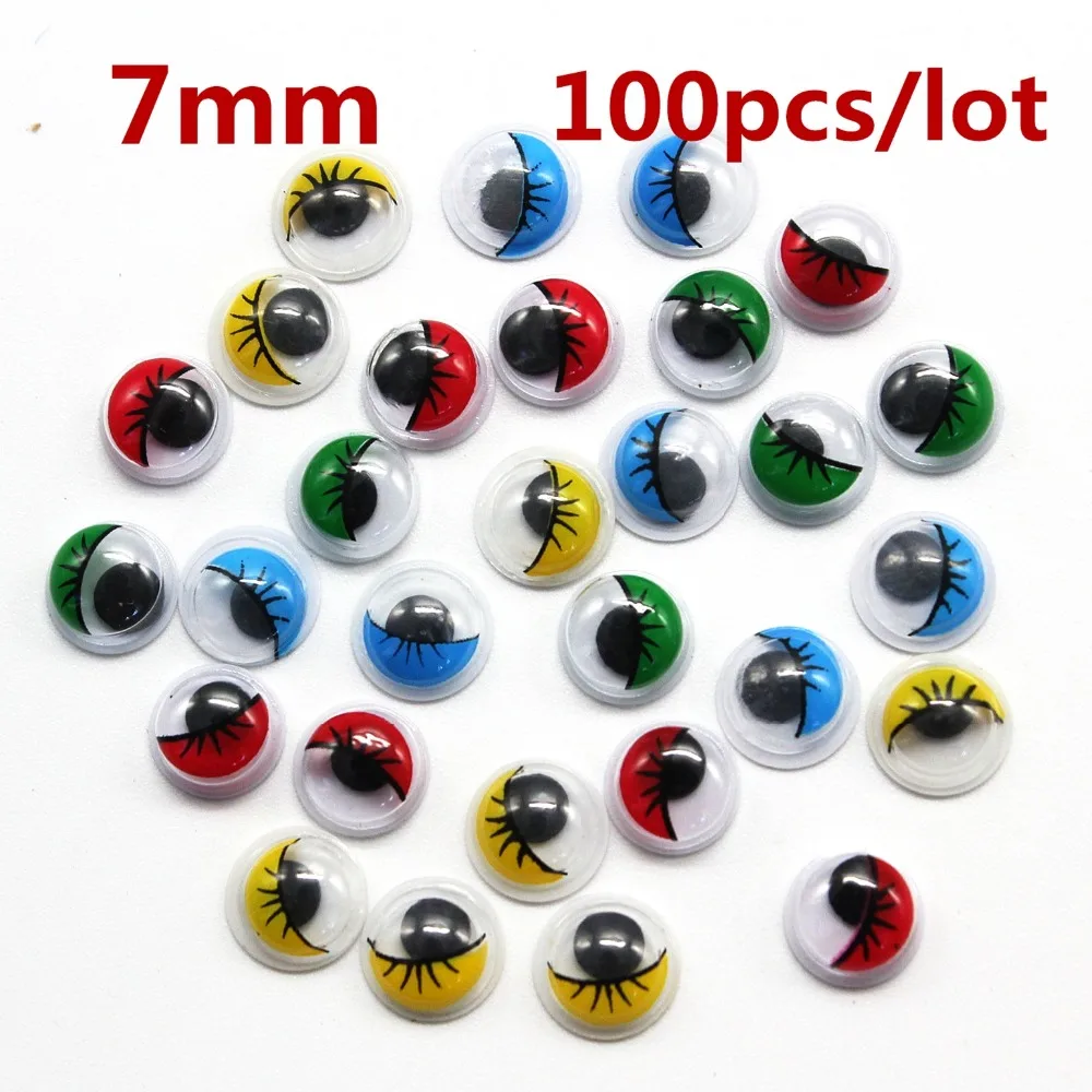 100Pcs 5mm//6mm//7mm Round Googly Eyes For Toys Bear Dolls Decor Accessories FO
