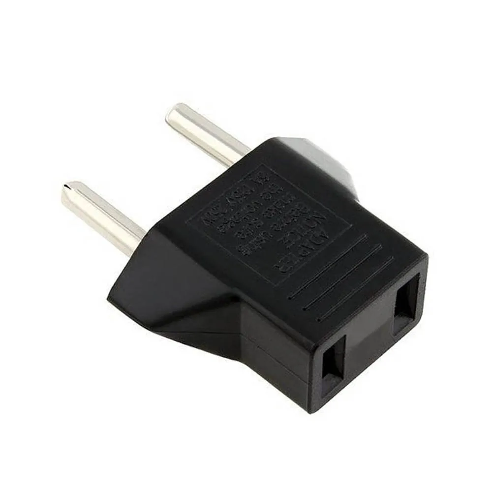 1Pcs Hot Black Useful Fashion New US USA To Euro EU Europe Adapter AC Plug 2 Round Pin Socket Travel Converter Dropship