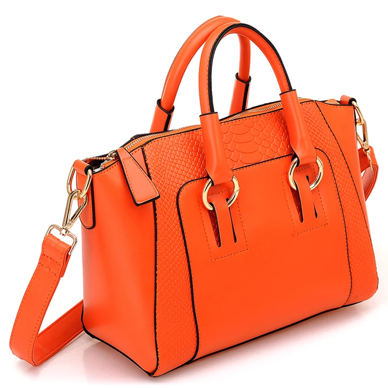 Женская сумка через плечо из искусственной кожи Сумка через плечо сумка(черная - Цвет: Orange