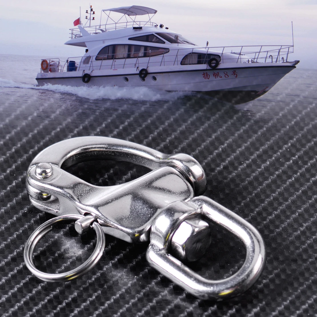 

CITALL New Stainless Steel Heavy Duty Snap Shackle D Ring Swivel Bail Marine Boat Yacht Sailing Hardware