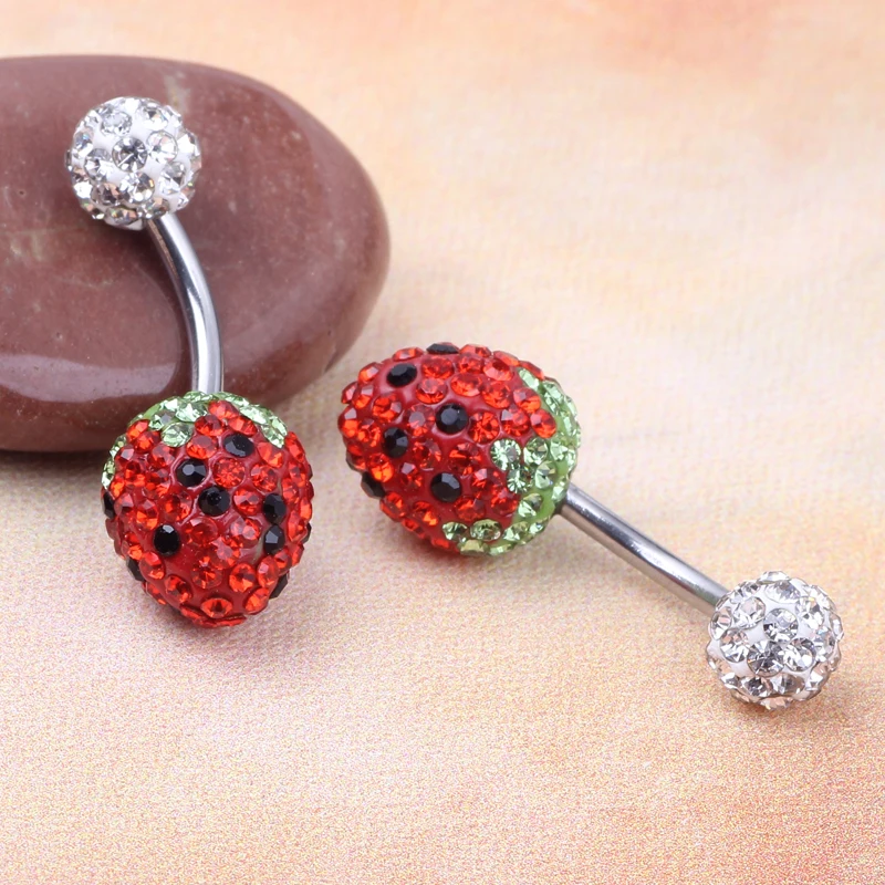 Buy Sweet Women Navel Belly Button Ring Bar Rhinestone