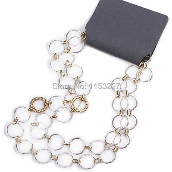

new Korea style long fashion metal hoop necklace wholesale