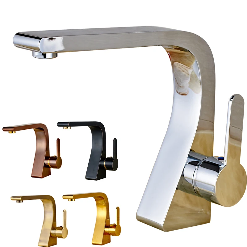

Newly Basin Vanity Sink Mixer Faucet Mult-color Single Handle Deck Mounted Hot and Cold Water Taps With Best Quality