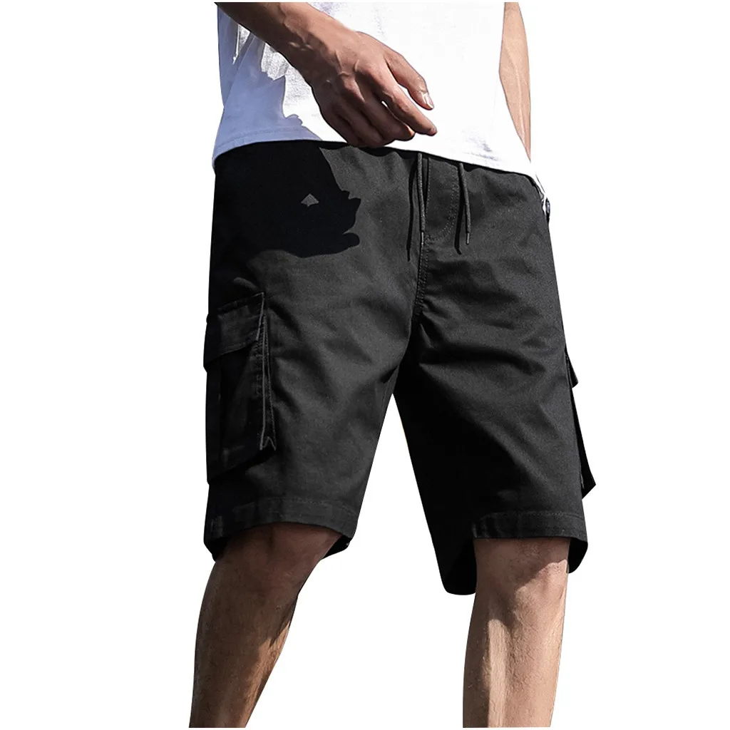 Мужские летние шорты Карго для улицы, повседневные, с карманами размера плюс, спортивные короткие штаны, S-7XL, мужские летние шорты, D90610