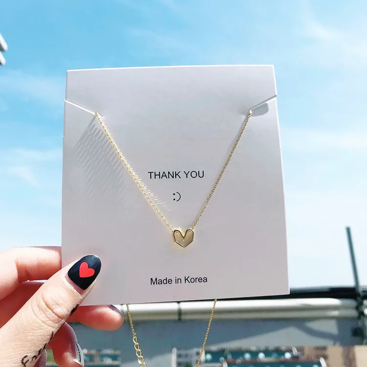 hollow heart simple necklace women Hypoallergenic fadeless alloy fashion jewelry for women girl gift