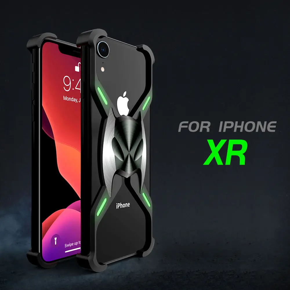 R-just Бэтмен магнит металлический чехол для iPhone 7 8 p X XS XR XSMAX ударопрочный Алюминиевый сплав чехол металл высокого качества Рамка Блестящий чехол - Цвет: for iPhone XR