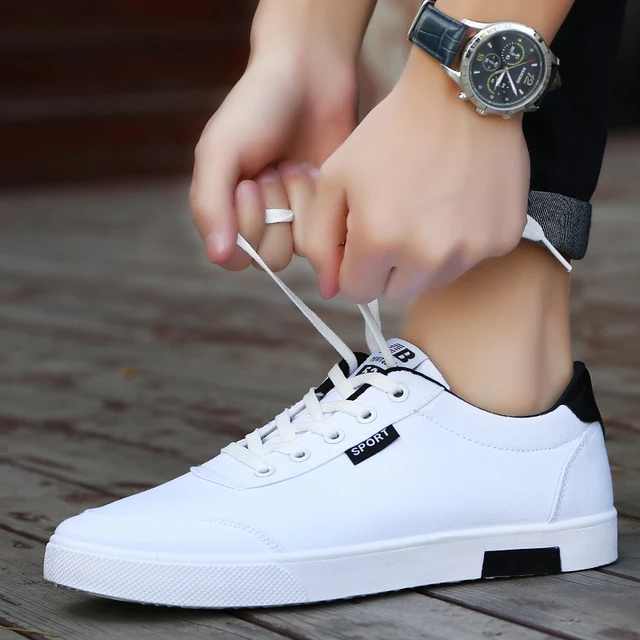 Men shoes 2018 new fashion casual students white board shoes men trend ...