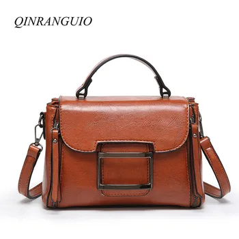 

QINRANGUIO Crossbody Bags for Women 2020 Women Leather Handbags Vintage Women Bag Women Messenger Bags Leather Ladies Hand Bag