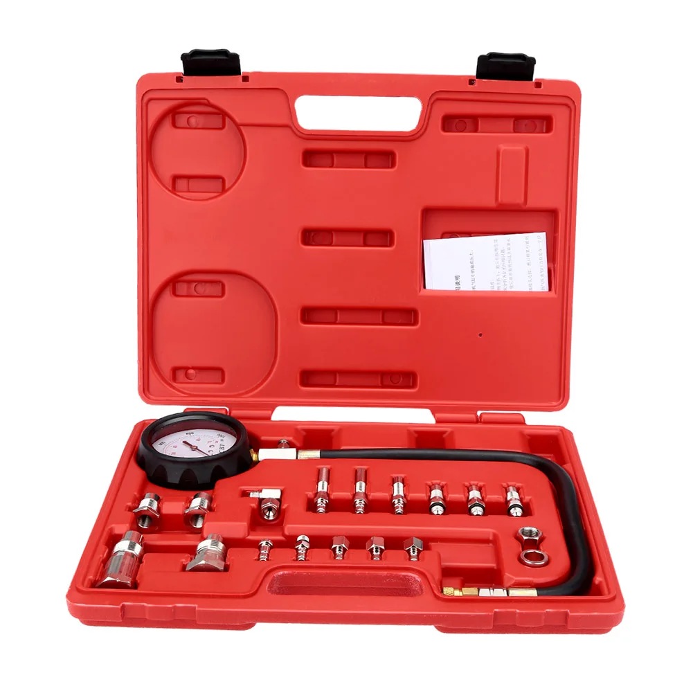 Car Style Diesel Engine Compression Cylinder Pressure Tester Gauge Kit 0 1000psi for Cars TU 15A