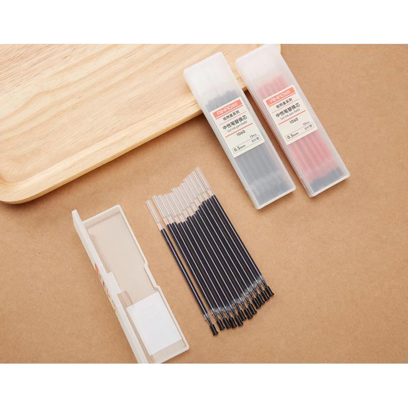 12pcs-pen-refill-set-with-Box-0-5mm-ink-ballpoint-pen-signature-Stationery-Gel-pen-Office (4)