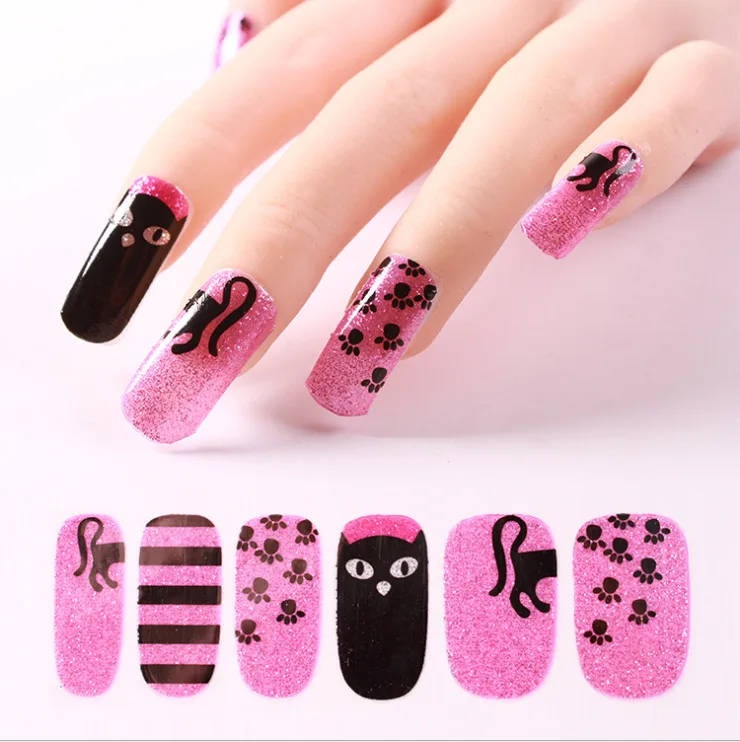 2018 Top Fashion Real Nails Non toxic Nail Stickers Cute Animal Pattern